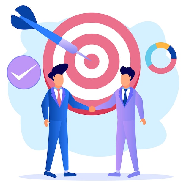 Personaje de dibujos animados gráfico de vector de ilustración del objetivo empresarial