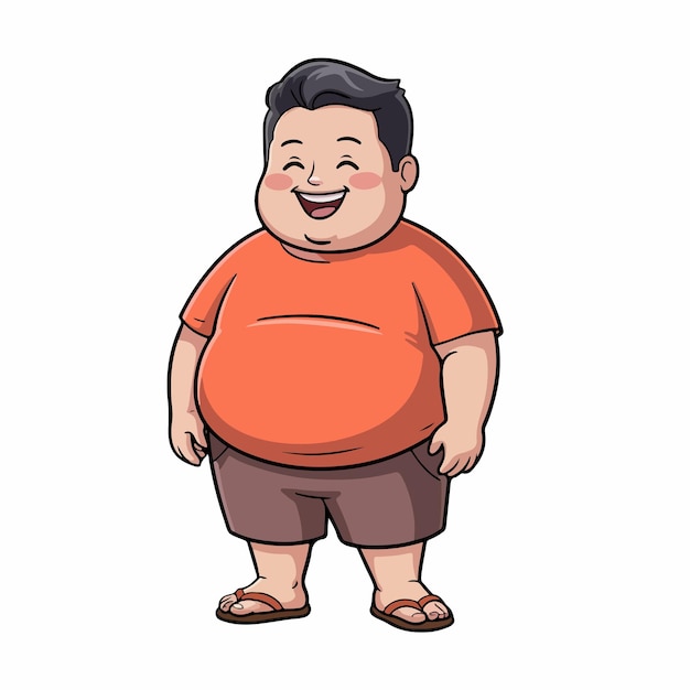 El personaje de dibujos animados Happy Chubby Boy
