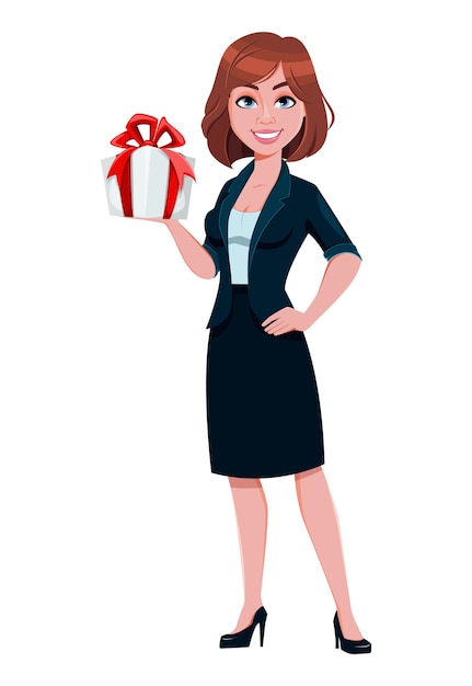Personaje de dibujos animados hermosa empresaria