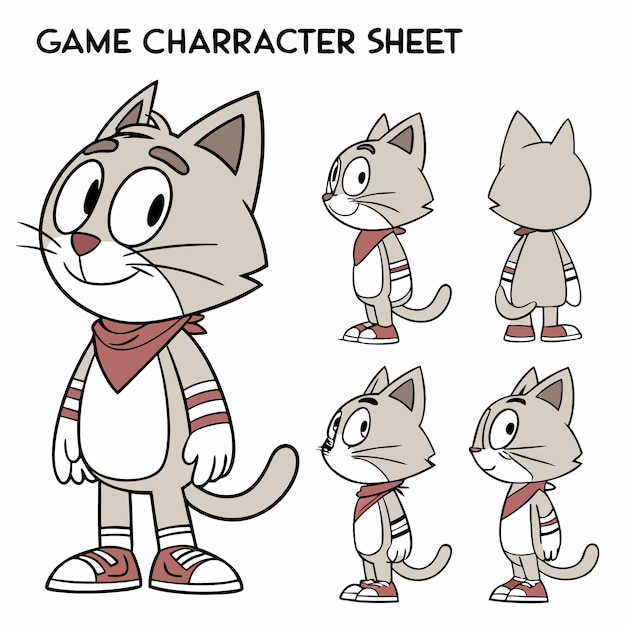 un personaje de dibujos animados para la hoja de juego se muestra con un gato en él