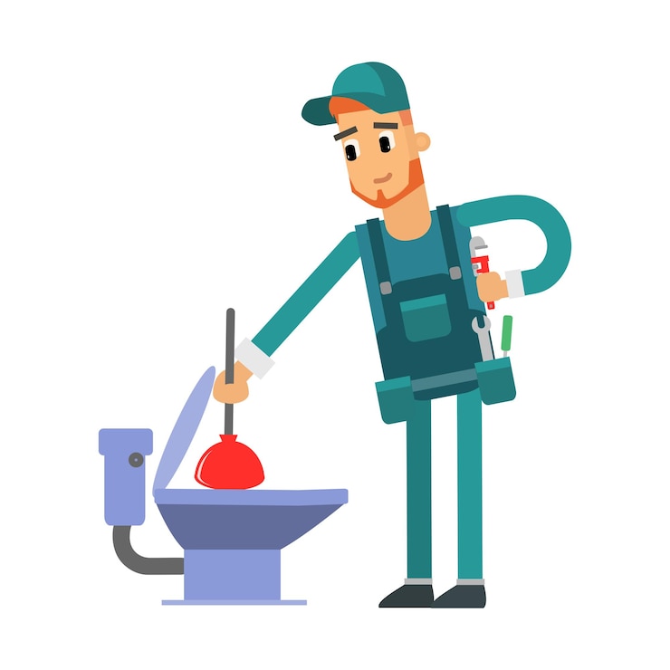 Vector personaje de dibujos animados hombre estilo fontanero