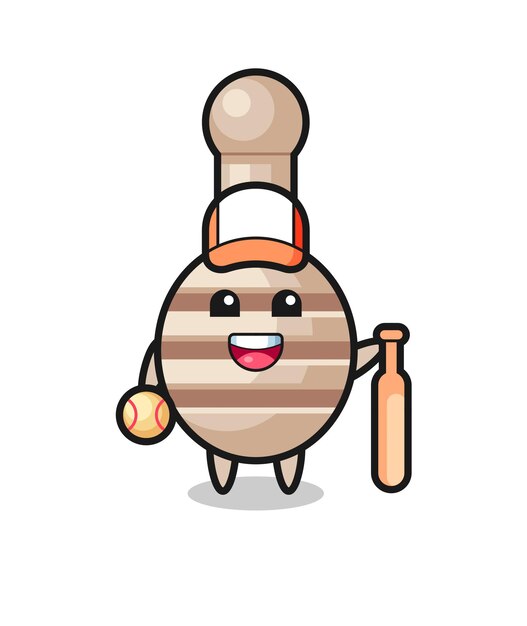 Personaje de dibujos animados de Honey Dipper como jugador de béisbol, diseño lindo