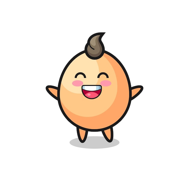 Personaje de dibujos animados de huevo de bebé feliz, diseño de estilo lindo para camiseta, pegatina, elemento de logotipo