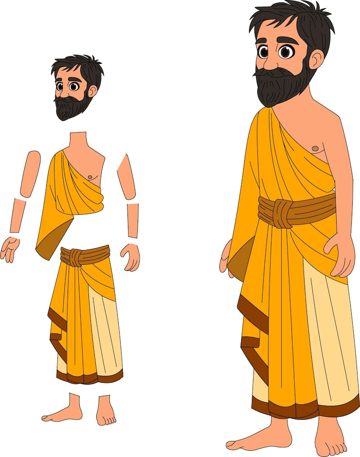 Vector un personaje de dibujos animados de la india sadhu