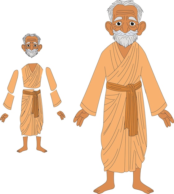 un personaje de dibujos animados de la India Sadhu