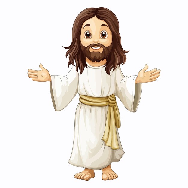Un personaje de dibujos animados de Jesucristo ilustración vectorial