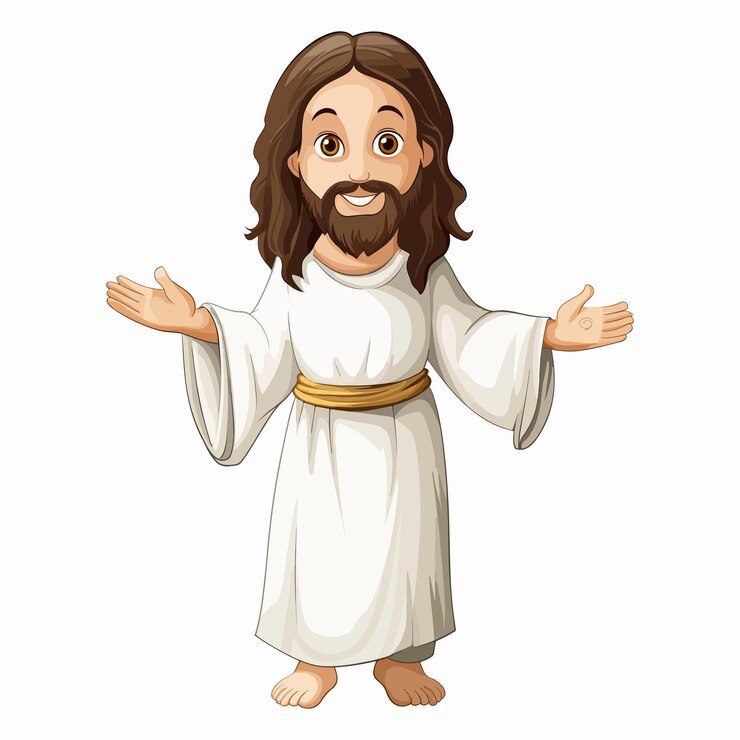 Un personaje de dibujos animados de Jesucristo vector