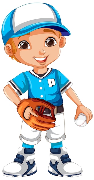 Personaje de dibujos animados de jugador de béisbol