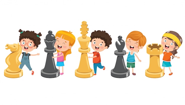 Personaje de dibujos animados jugando ajedrez