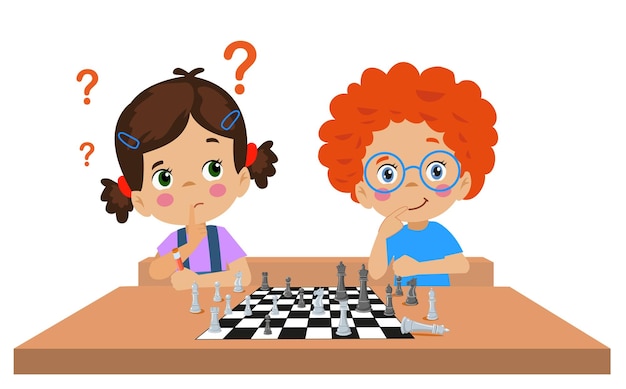 Personaje de dibujos animados jugando ajedrez