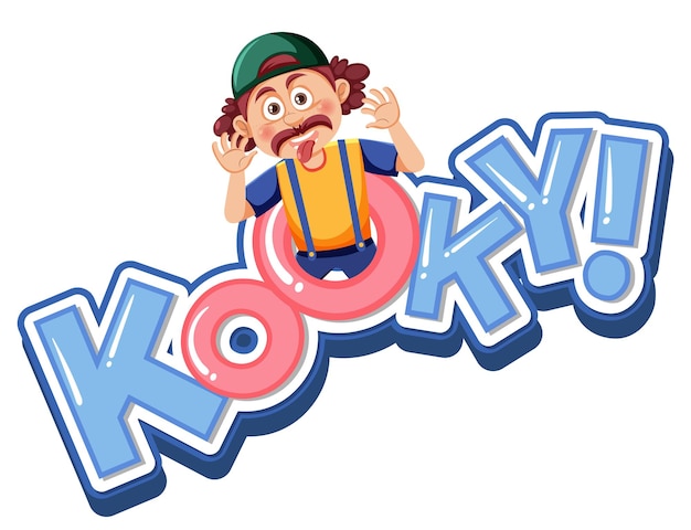 Personaje de dibujos animados juguetón con expresión de palabra