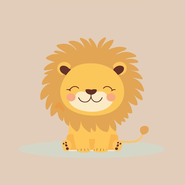 El personaje de dibujos animados del león lindo