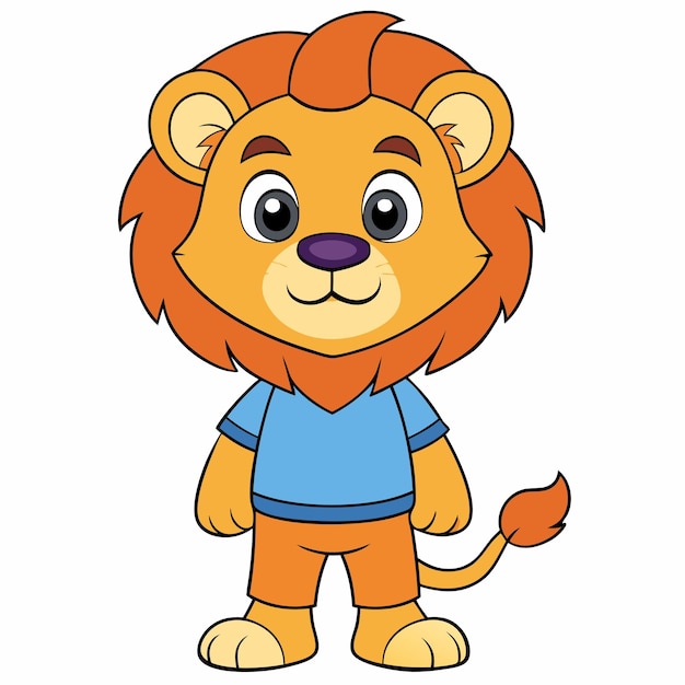 El personaje de dibujos animados del león lindo