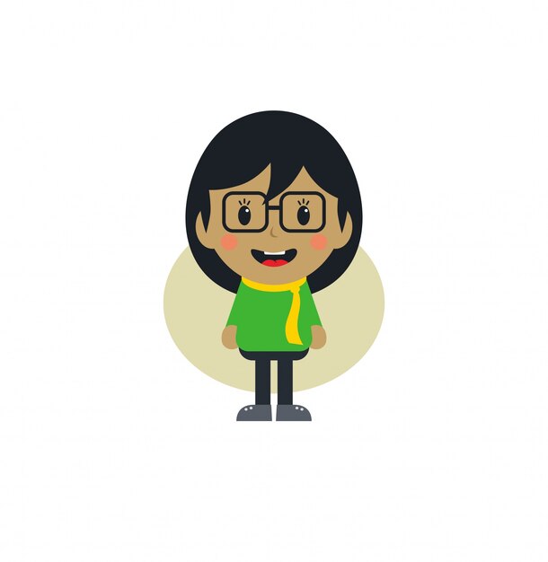 Vector personaje de dibujos animados linda chica