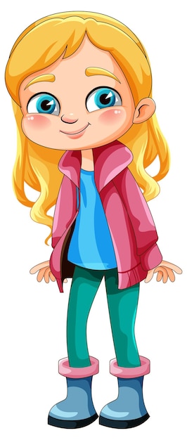 Vector personaje de dibujos animados linda chica