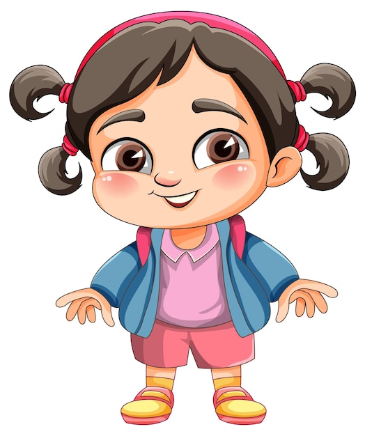 Vector personaje de dibujos animados linda chica