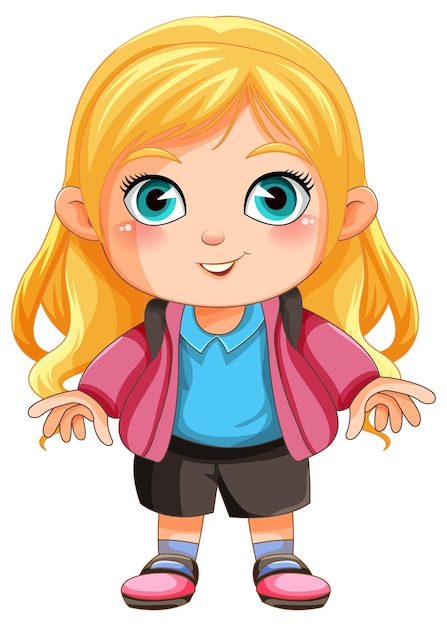 Vector personaje de dibujos animados linda chica