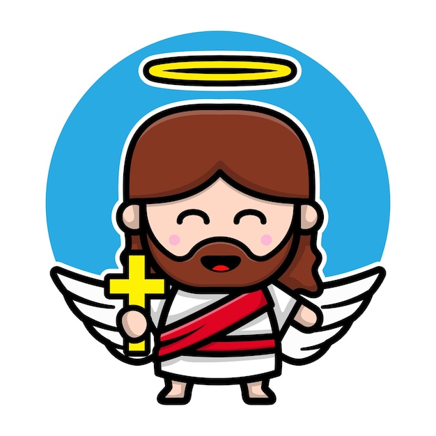 Personaje de dibujos animados lindo ángel jesucristo
