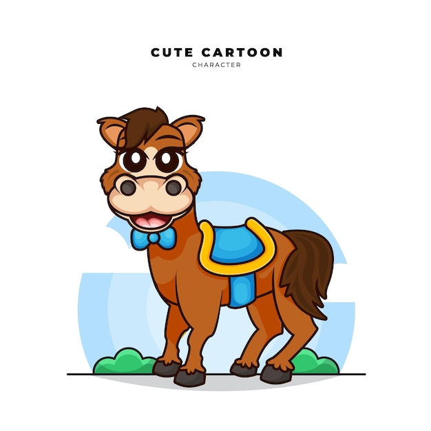 Personaje de dibujos animados lindo de caballo