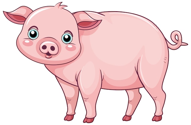 Personaje de dibujos animados lindo cerdo