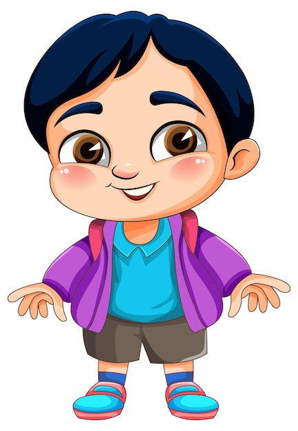 Personaje de dibujos animados lindo chico