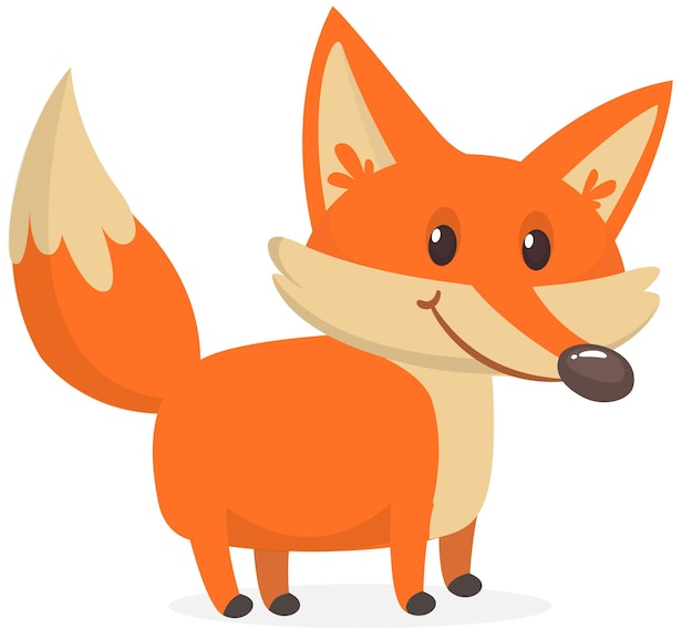 Vector personaje de dibujos animados lindo fox ilustración vectorial aislado