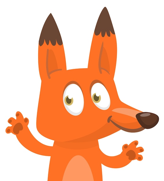 Personaje de dibujos animados lindo fox ilustración vectorial aislado