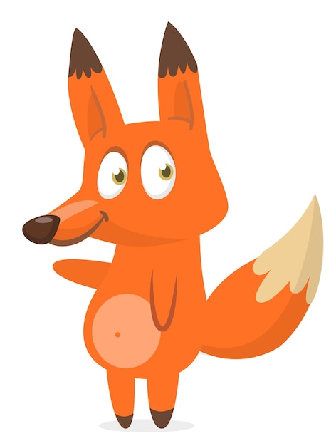 Vector personaje de dibujos animados lindo fox ilustración vectorial aislado