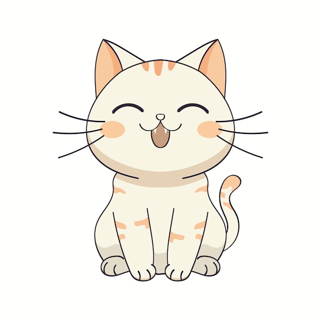 personaje de dibujos animados lindo ilustración divertida anime gato mascota gatito animal feliz gatito bebé