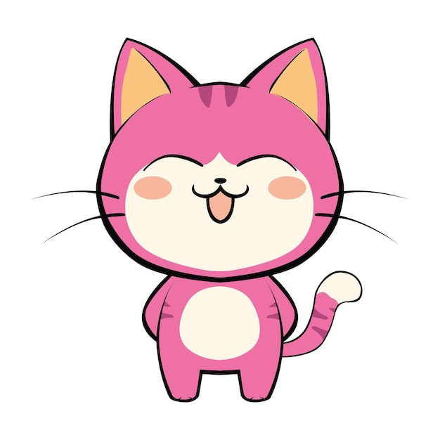 personaje de dibujos animados lindo ilustración divertida anime gato mascota gatito animal feliz gatito bebé