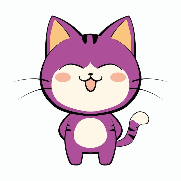 personaje de dibujos animados lindo ilustración divertida anime gato mascota gatito animal feliz gatito bebé