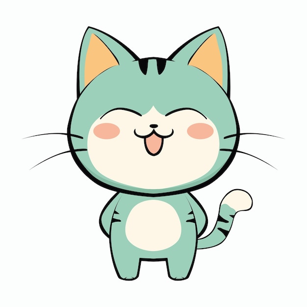 personaje de dibujos animados lindo ilustración divertida anime gato mascota gatito animal feliz gatito bebé