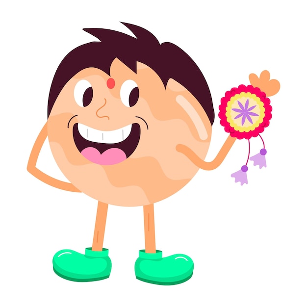 un personaje de dibujos animados con un llavero en la mano