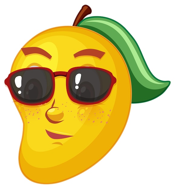 Personaje de dibujos animados de mango con expresión facial