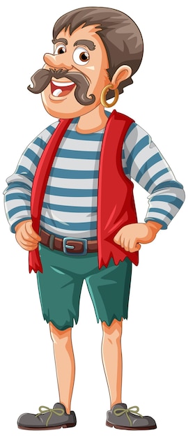 Un personaje de dibujos animados de un marinero de barco