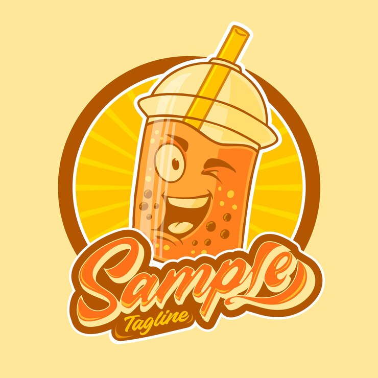 Vector personaje de dibujos animados de mascota de jugo de fruta