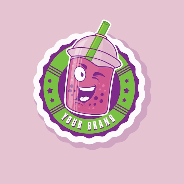 Vector personaje de dibujos animados de mascota de jugo de fruta