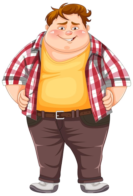 Personaje de dibujos animados masculino gordo