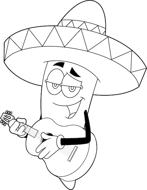 Un personaje de dibujos animados mexicano que canta con una guitarra