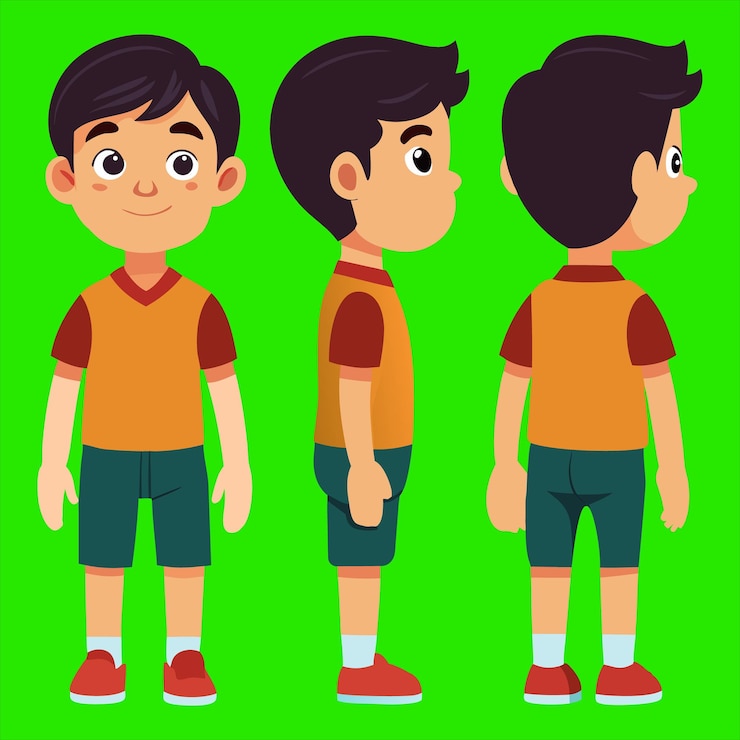 Vector personaje de dibujos animados - modelo 3d