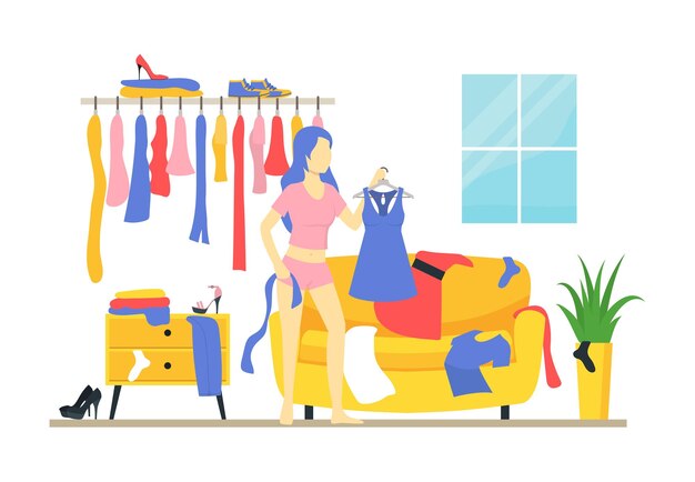 Personaje Dibujos Animados Mujer Nada Usar Concepto Vector