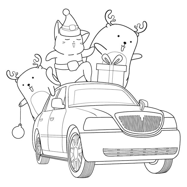 Personaje de dibujos animados de Navidad para colorear página 12