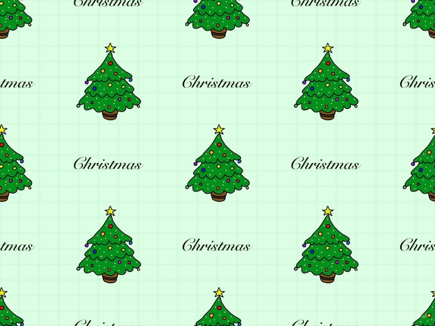 Personaje de dibujos animados de Navidad de patrones sin fisuras sobre fondo verde