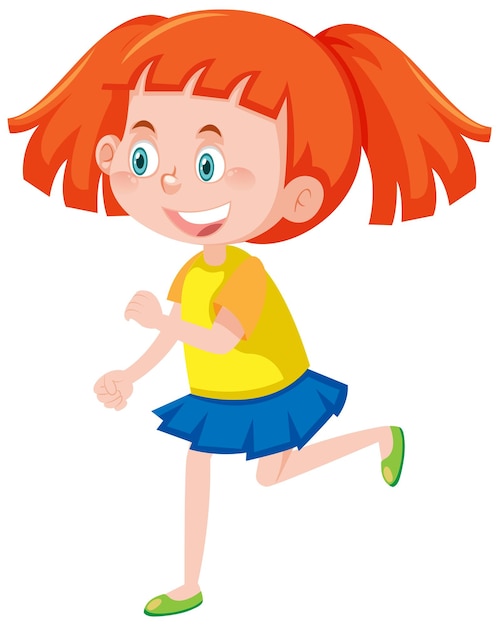 Vector personaje de dibujos animados de niña linda