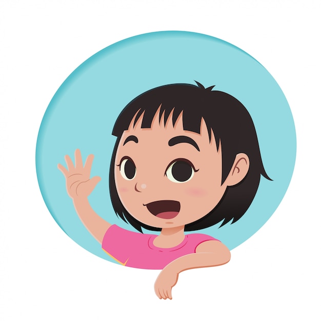 Vector personaje de dibujos animados de niña pequeña