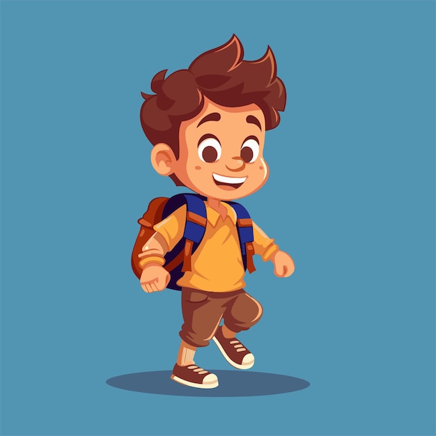 personaje de dibujos animados de niño niño colorido en el fondo