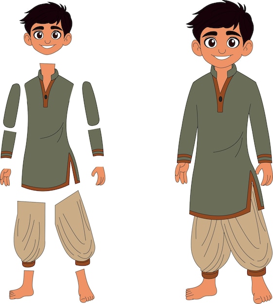 un personaje de dibujos animados de un niño del pueblo