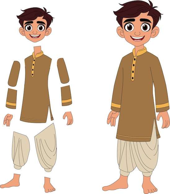 un personaje de dibujos animados de un niño del pueblo