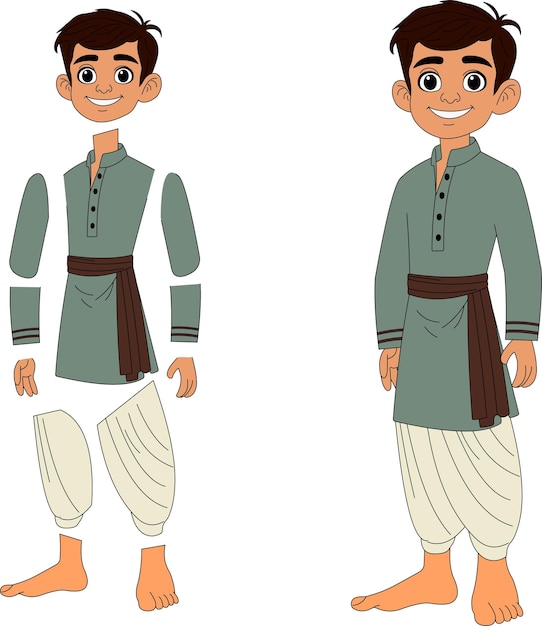 un personaje de dibujos animados de un niño del pueblo