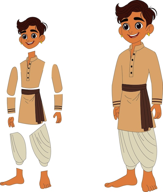 un personaje de dibujos animados de un niño del pueblo